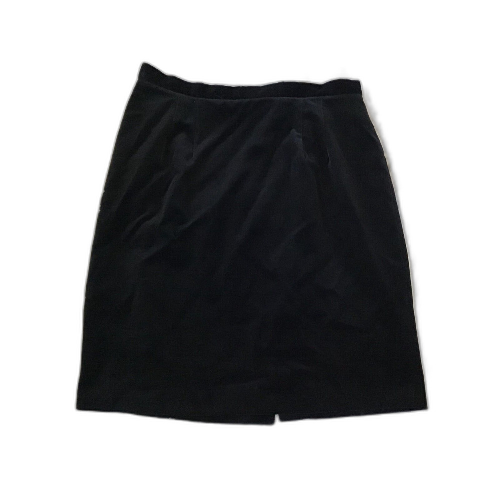 Talbots Petites Black Velvet Pencil Skirt Size 12 Quiet Luxury Glam Formal